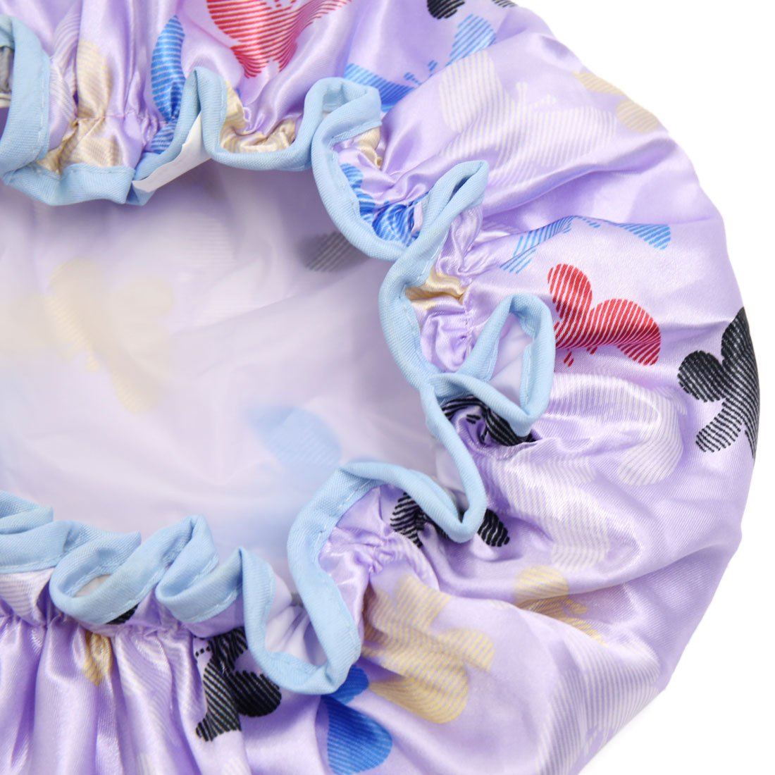 Ruilogod Purple Polyester Dual Layer Waterproof Elastic Shower Bath Salon Hair Cap Hat (id: 32d 432 c9b 3e6 44a Beauty and Personal Care Ruilogod