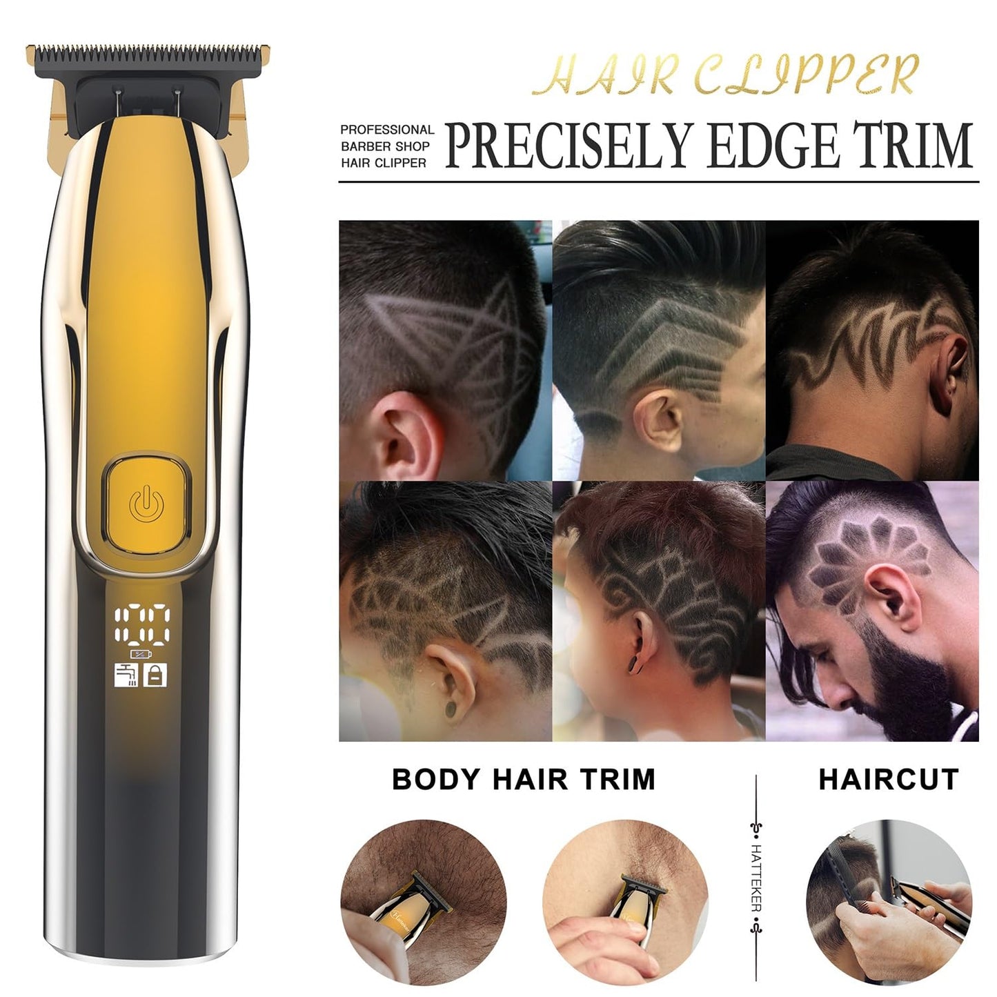 QDKVTNDJZ Hair Clippers for Men, 2 in 1 Shaver Bald Head Electric Razor for with Precision Trimmer Barber Triple Blades Beauty and Personal Care QDKVTNDJZ