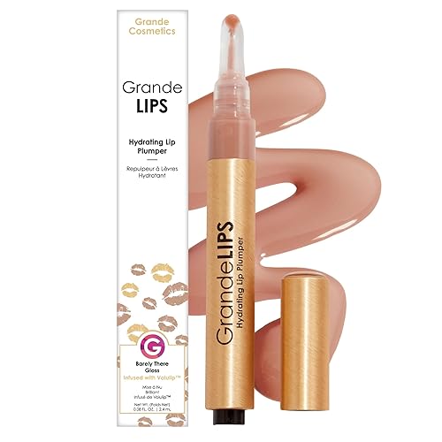 Grande Cosmetics GrandeLIPS Hydrating Lip Plumper - for Fuller-Looking, Hydrated Lips - Barely There (0.084 oz) Beauty & Personal Care Grande Cosmetics