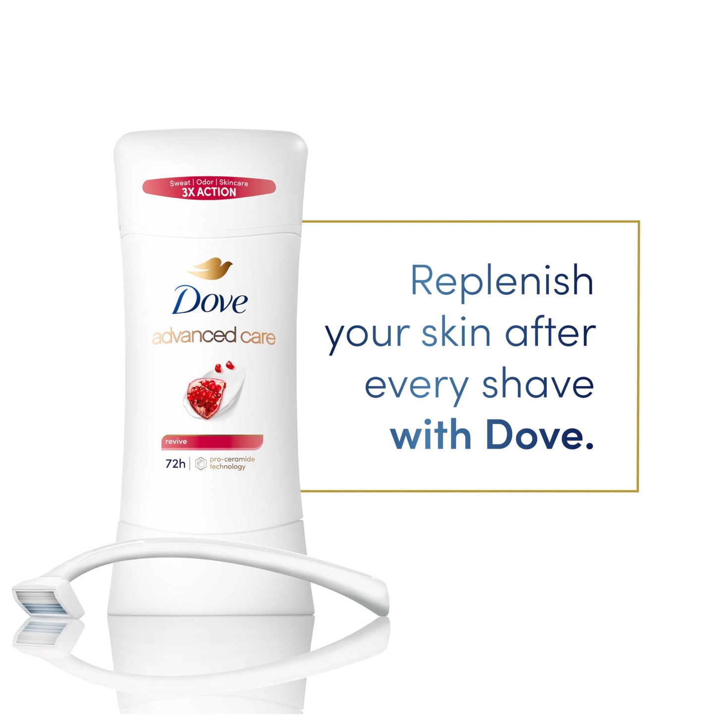 Dove Deodorant 2.6 Ounce Advanced Care Anti-Perspirant Revive (Pack of 3) Beauty and Personal Care Dove