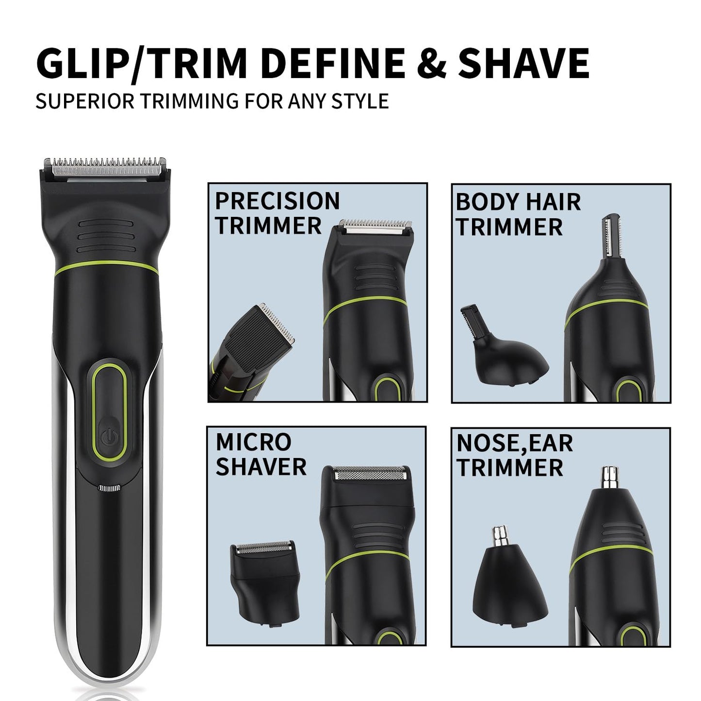 GLESVOWIO 5 in 1 Hair Clippers Adjustable Beard Trimmer for Men Professional Cordless Barber and Trimmers Set Cutting Kit Electric Shaver for Nose Ear Beauty and Personal Care GLESVOWIO