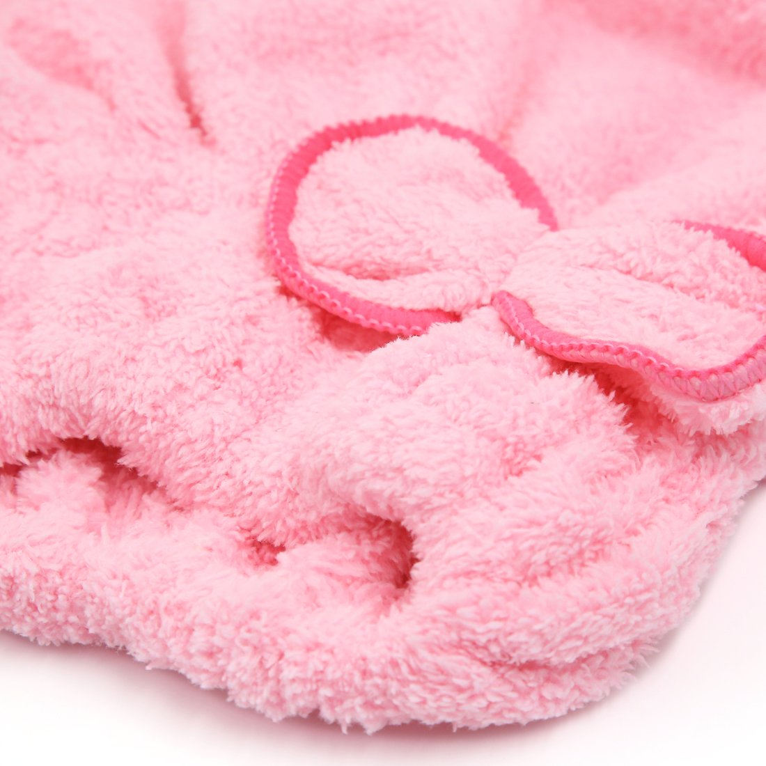Ruilogod Elastic Band Soft Coral Velvet Bowknot Super Absorbent Hat Shower Cap Pink (id: 00d 1d8 6c9 f6b c78 Beauty and Personal Care Ruilogod