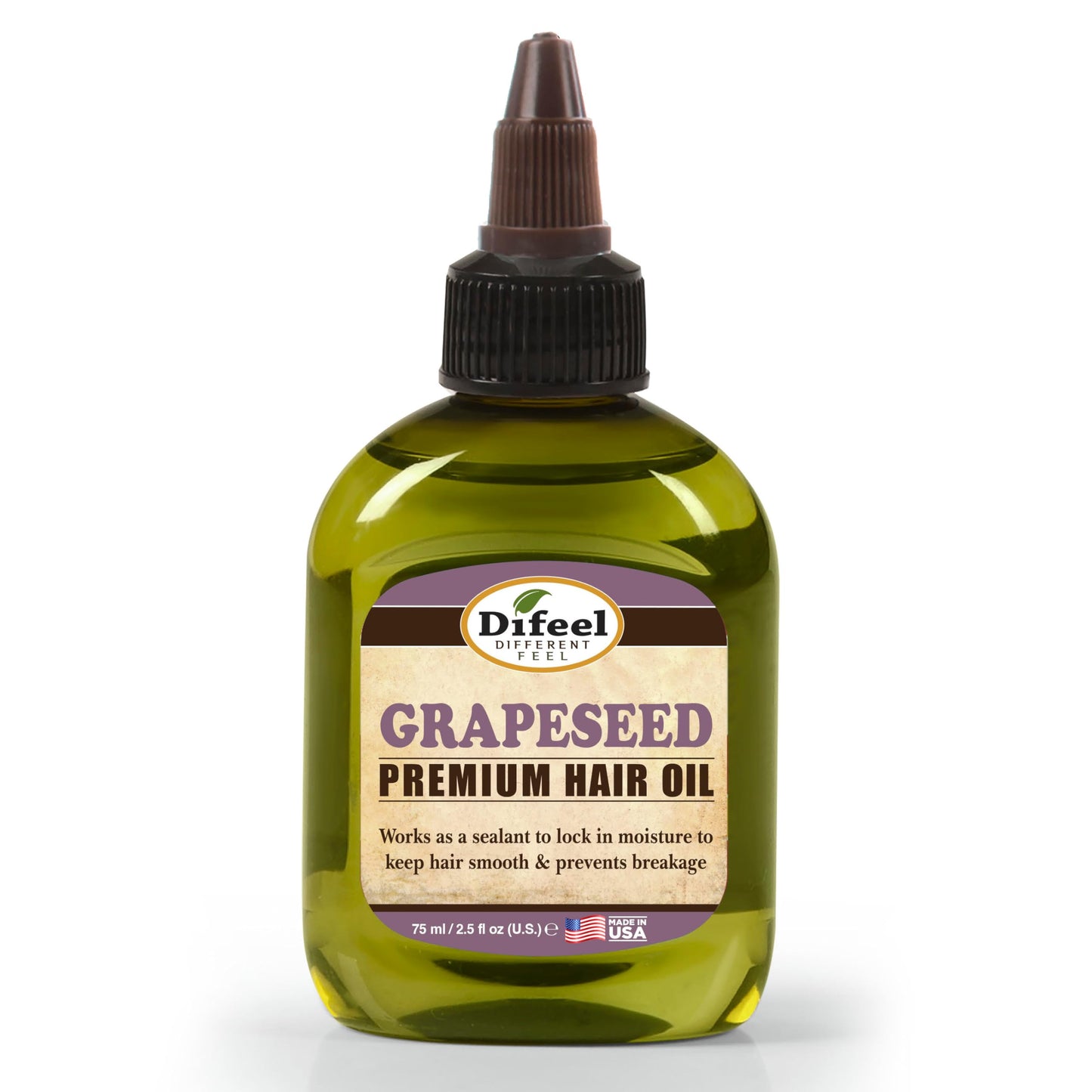 Difeel Grapeseed Premium Hair Oil 2.5 oz. - Natural Grapeseed Oil for Hair Beauty & Personal Care Difeel