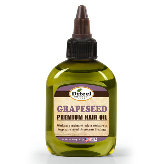 Difeel Grapeseed Premium Hair Oil 2.5 oz. - Natural Grapeseed Oil for Hair Beauty & Personal Care Difeel
