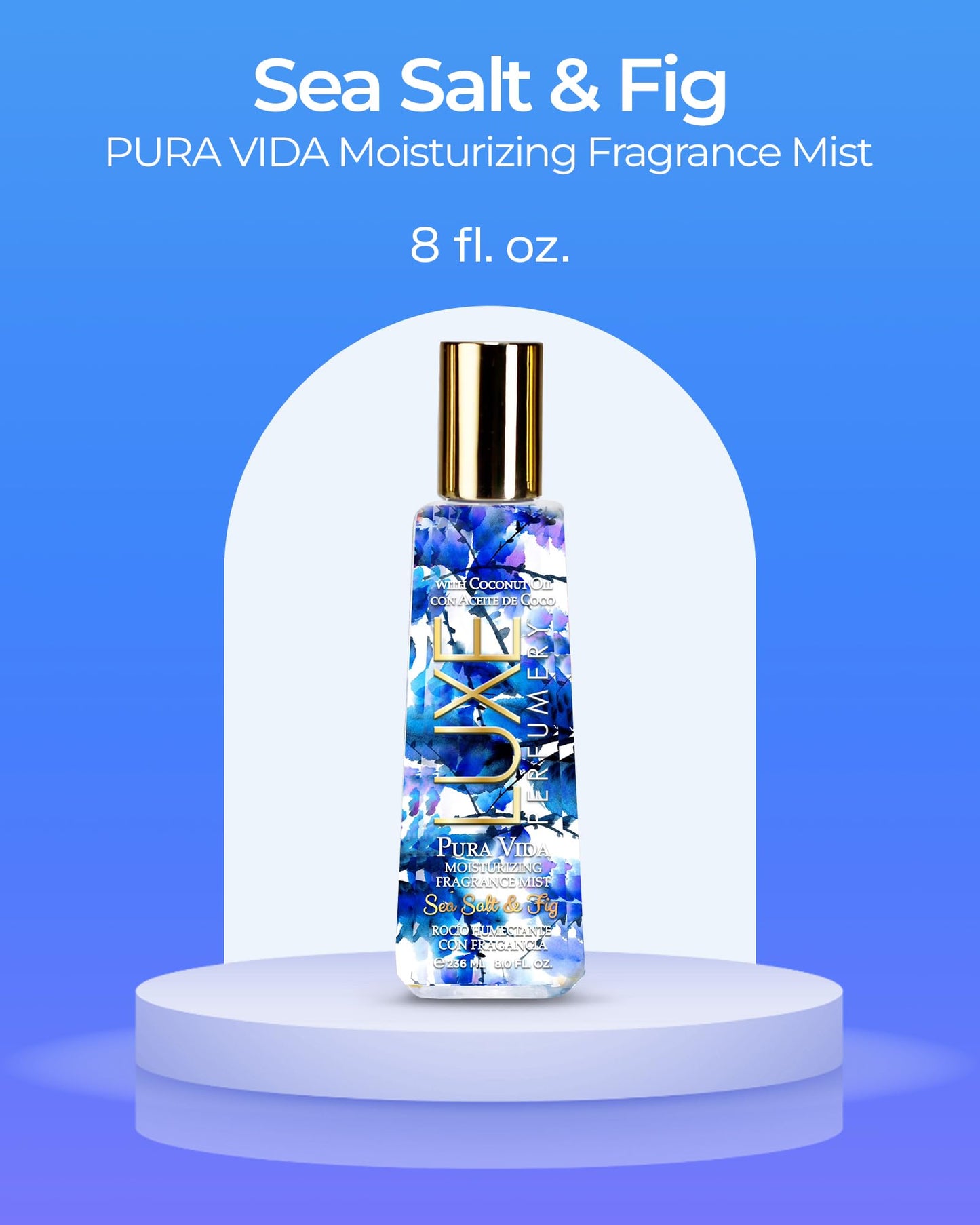 Luxe Perfumery Pura Vida Sea Salt & Fig Moisturizing Fragrance Mist - Fresh Marine Fruity Floral Body Spray with Citrus, Fig & Salty Marine Notes Beauty & Personal Care Luxe Perfumery
