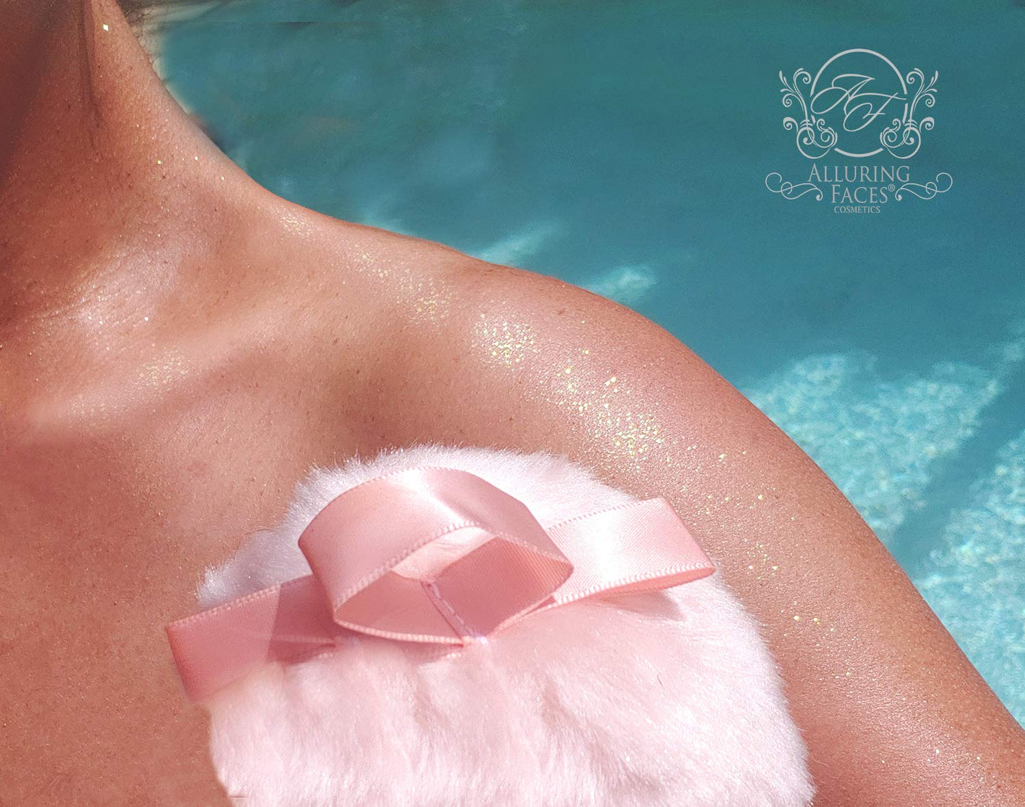 Alluring Faces Body Shimmer Powder Highlighter with Cute Pink Furry Puff Beauty & Personal Care Alluring Faces