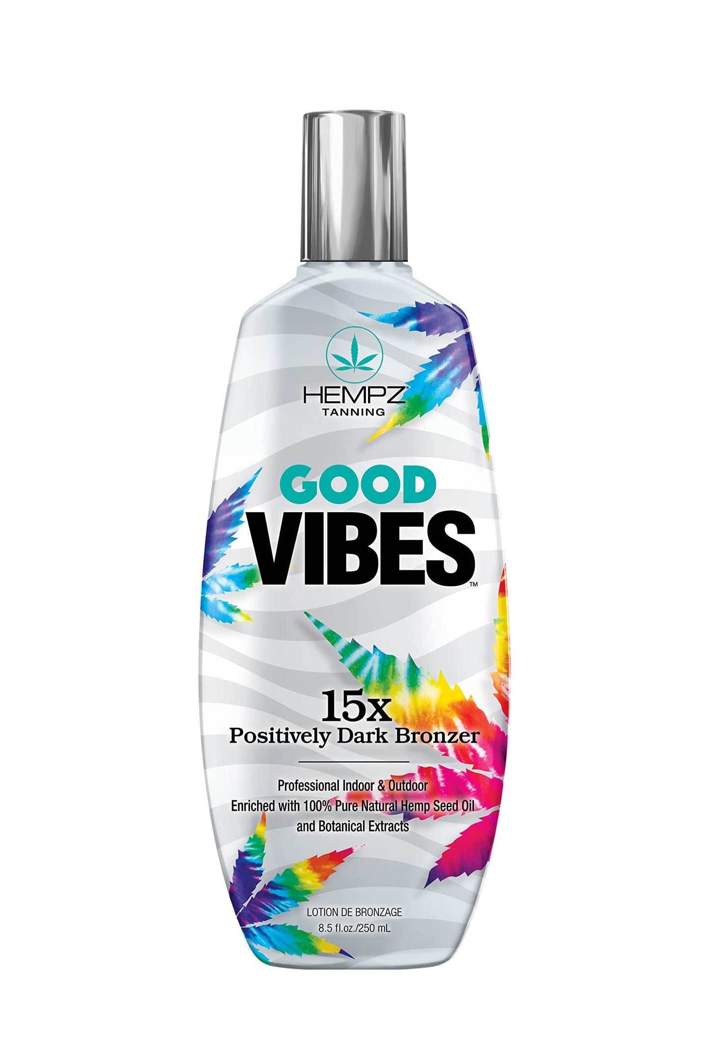 HEMPZ Good Vibes 15X Positively Dark Bronzer - Herbal Moisturizing Self Tanning Lotion for Tanning Beds, Beach, Sun 8.5 Fl OZ Beauty & Personal Care Hempz