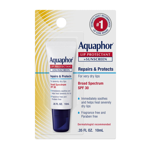 Aquaphor Lip Protectant and Sunscreen Ointment - Broad Spectrum SPF 30 - Relieves Chapped Lips - .35 fl. Oz. Tube Beauty & Personal Care Aquaphor