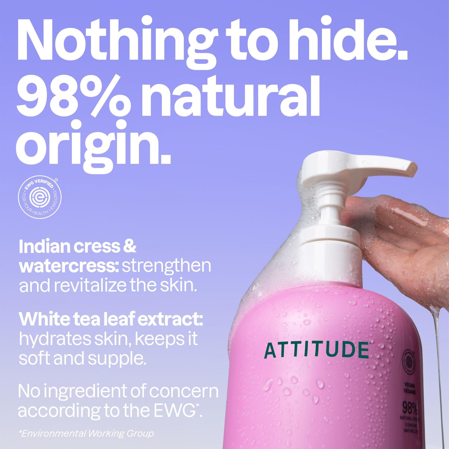 ATTITUDE Soothing Shower Gel, Dermatologically Tested, Plant and Mineral-Based, Vegan Personal Care Products, White Tea Leaves, 32 Fl Oz Beauty & Personal Care ATTITUDE
