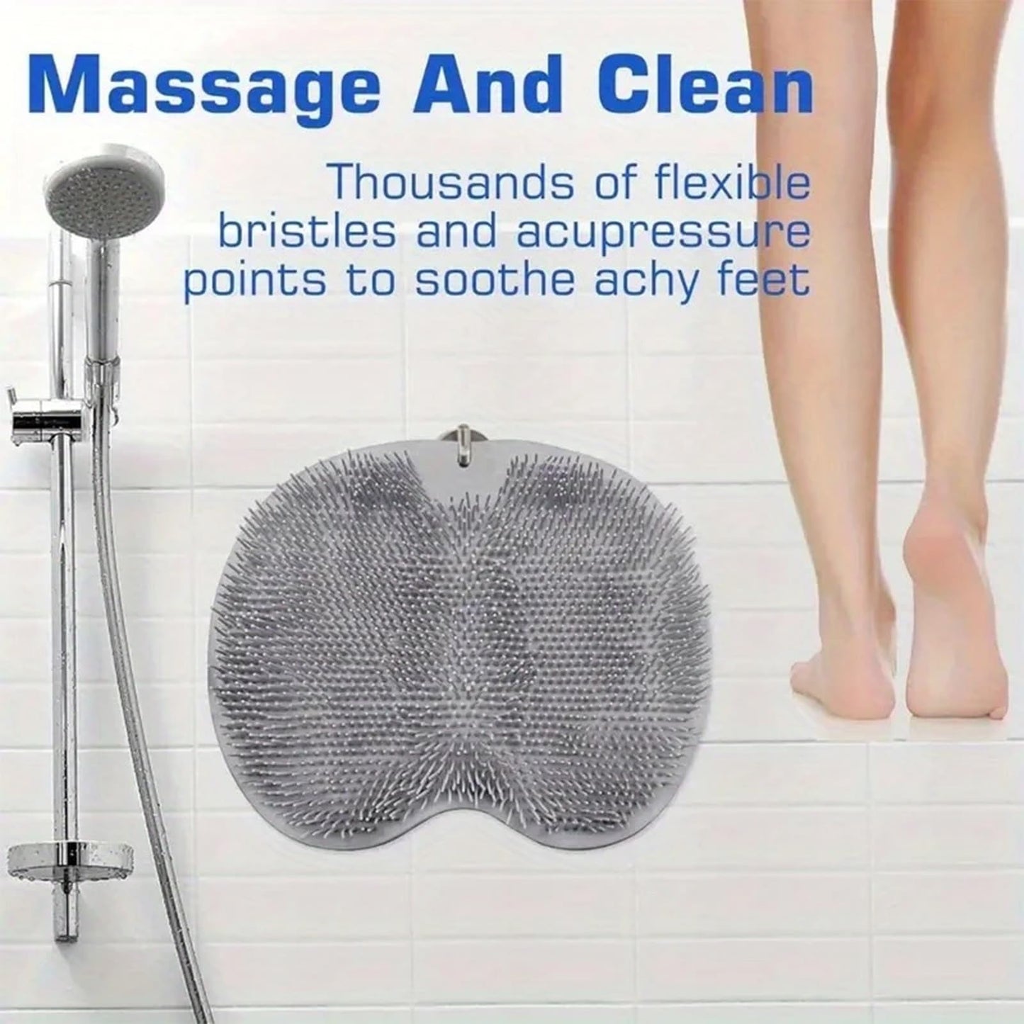 Solespa Hands-Free Silicone Foot Scrubber Mat, Shower Foot Scrubber Mat with Non-Slip Suction Cups, Wall Mounted Back Washer Exfoliating Bath Wash Beauty and Personal Care tarcegta