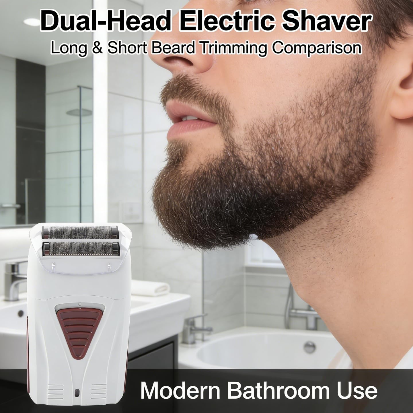 ZJchao Electric Foil Shavers, USB Quiet Electric Rechargeable Razor Precision Beard Sideburn Trimmer Razors for Men, 2 Head, 360° Trimming Beauty and Personal Care ZJchao