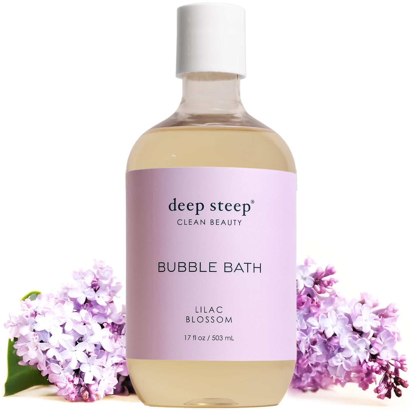 Deep Steep Lilac Blossom Bubble Bath for Women, Hypoallergenic, Clinically Tested, Clean Formula for Sensitive Skin, Sulfate-Free, 17 fl oz Bottle Beauty and Personal Care Deep Steep