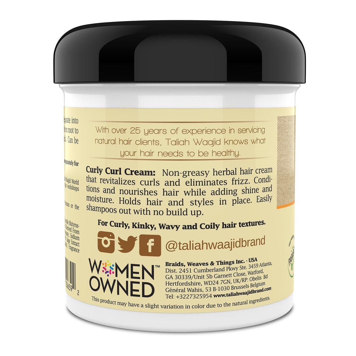 Taliah Waajid Curls Waves Natural - Curly Curl Cream | Extreme Curl Definition Hair Styling Gel | No Build-up or Frizz | 100% Paraben Free | Shea Beauty & Personal Care Taliah Waajid black earth products