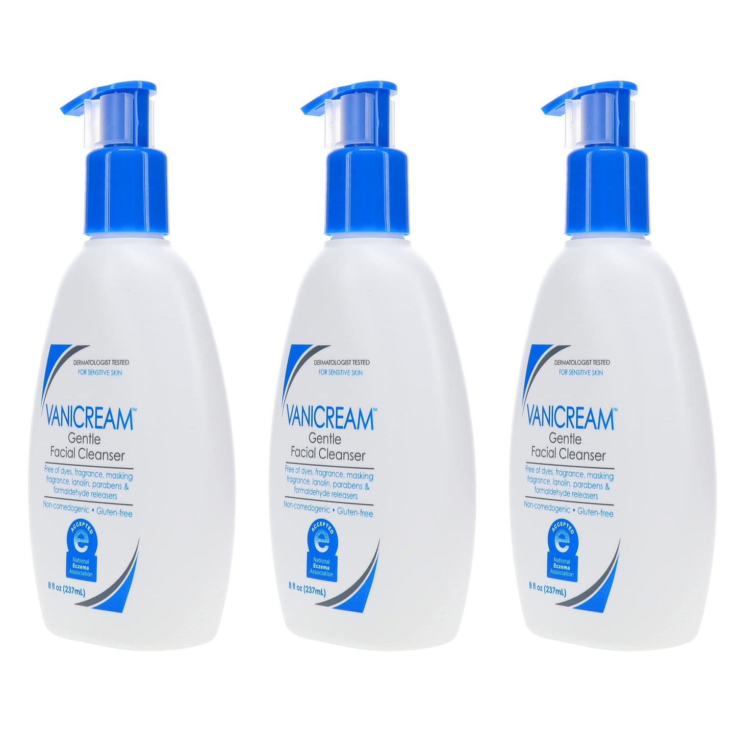 Vanicream Gentle Facial Cleanser for Sensitive Skin, 8 Oz (Pack of 3), Unscented, 24 Fl Oz Beauty & Personal Care Vanicream