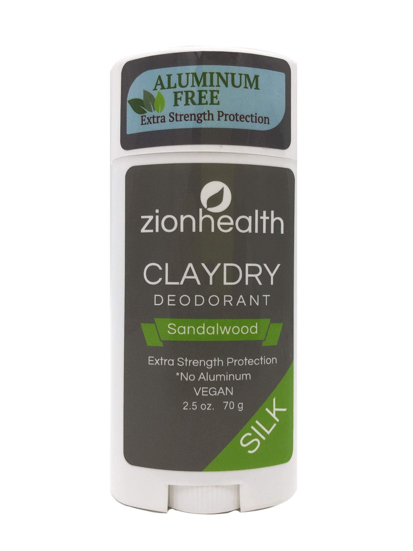 Zion Health Clay Dry Silk Deodorant Stick 2.5 oz Sandalwood Beauty and Personal Care Zion Health