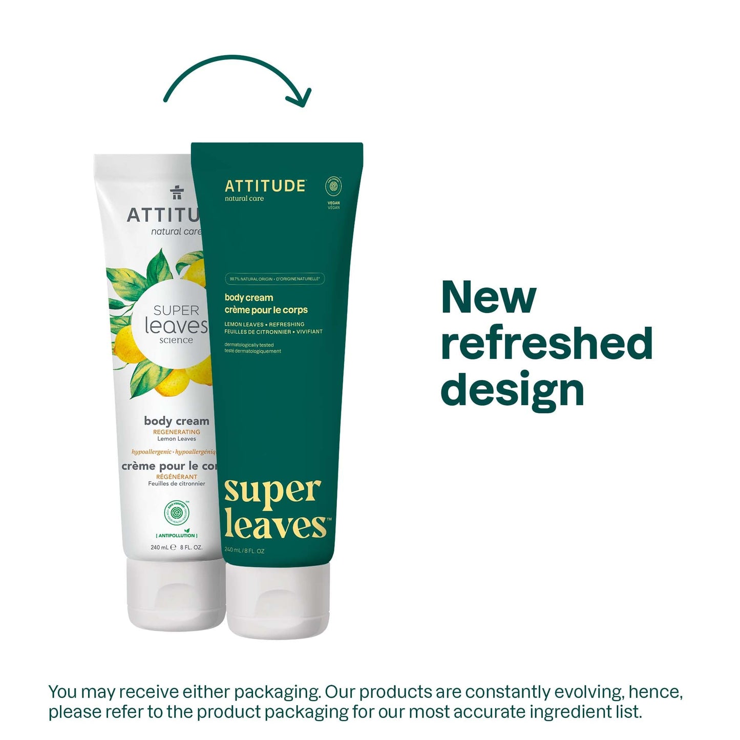 ATTITUDE Body Cream, EWG Verified Moisturizer, Vegan Moisturizing Products For Dry Skin, Dermatologically Tested, Lemon Leaves, 8 Fl Oz Beauty & Personal Care BIO SPECTRA ATTITUDE