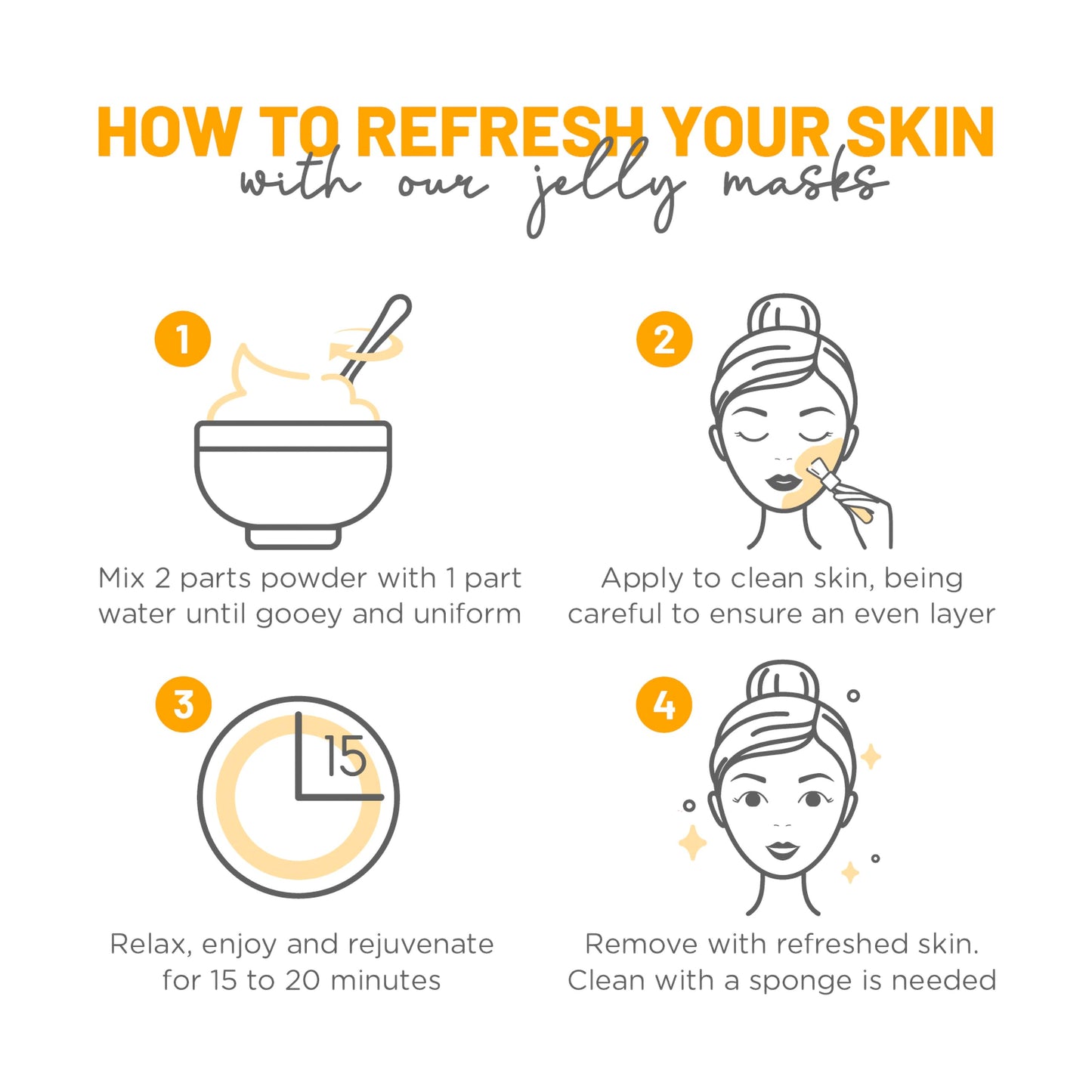 BRÜUN Jelly Mask Jar Calendula Peel-Off Face Care Rubber Mask | 23 fl oz Skin Care Moisturizing Gel Mask Jar Spa Set Beauty & Personal Care BRÜUN