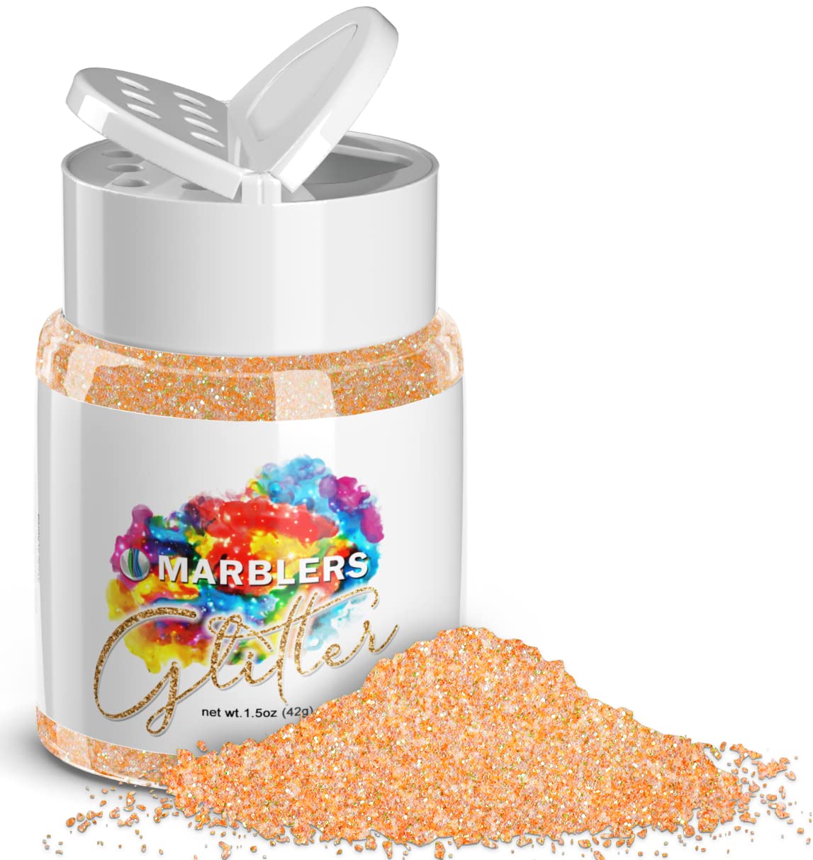 MARBLERS Holographic Glitter [Unicorn Orange] 1.5oz (42g) | Fine | Non-Toxic, Vegan, Cruelty-Free | Face, Body, Eyeshadow, Hair, Festival, Party Beauty & Personal Care MARBLERS
