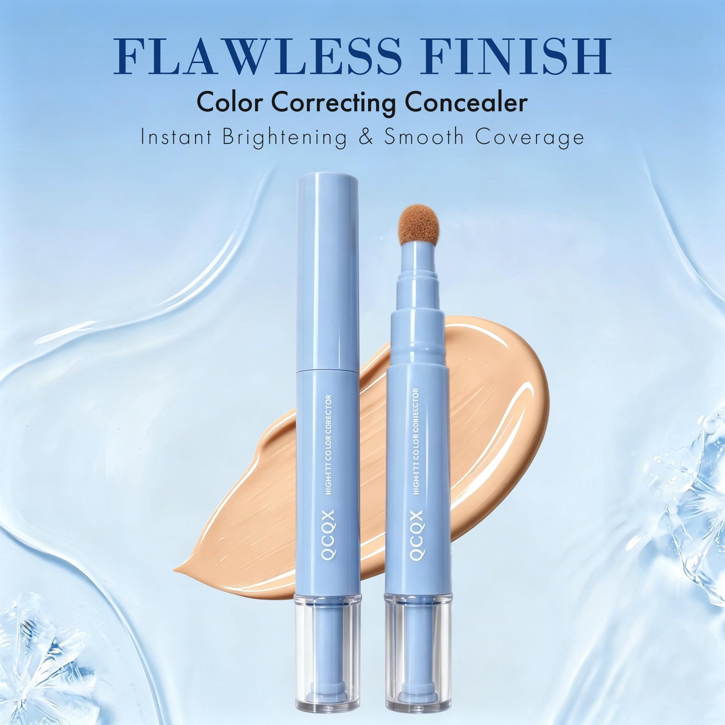 QCQX Dual-effect Concealer Pen & Foundation Eye Concealer - 24-Hour Long-LastingFull Coverage Matte Finish.Healthy Skin Glow Perfector Concealer Pen Beauty & Personal Care QCQX