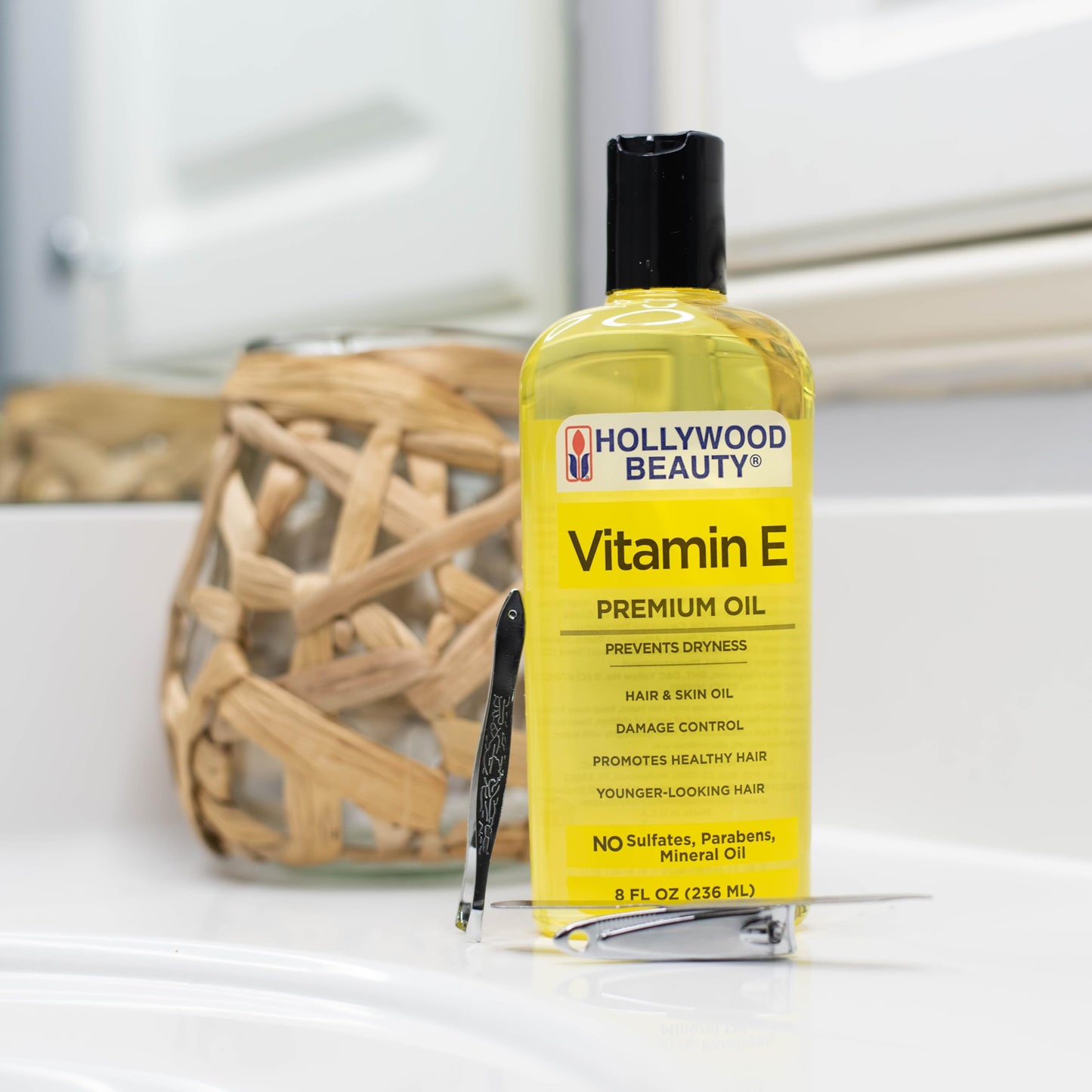 Hollywood Beauty Vitamin E Hair & Skin Oil, 8 oz - Prevents Dryness, Stimulates Healthy Hair Growth, Repairs Damaged Skin, Anti-Aging Beauty & Personal Care Hollywood Beauty