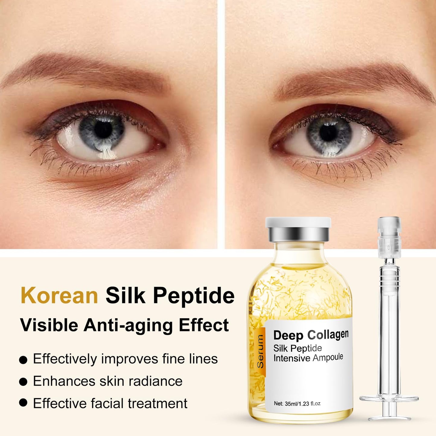 Silk peptide serum for face Deep Collagen Silk Peptide Intensive Lifting Serum ampoule?korean skin care Anti Aging Serum for Face Tightening Beauty & Personal Care Bright Elf