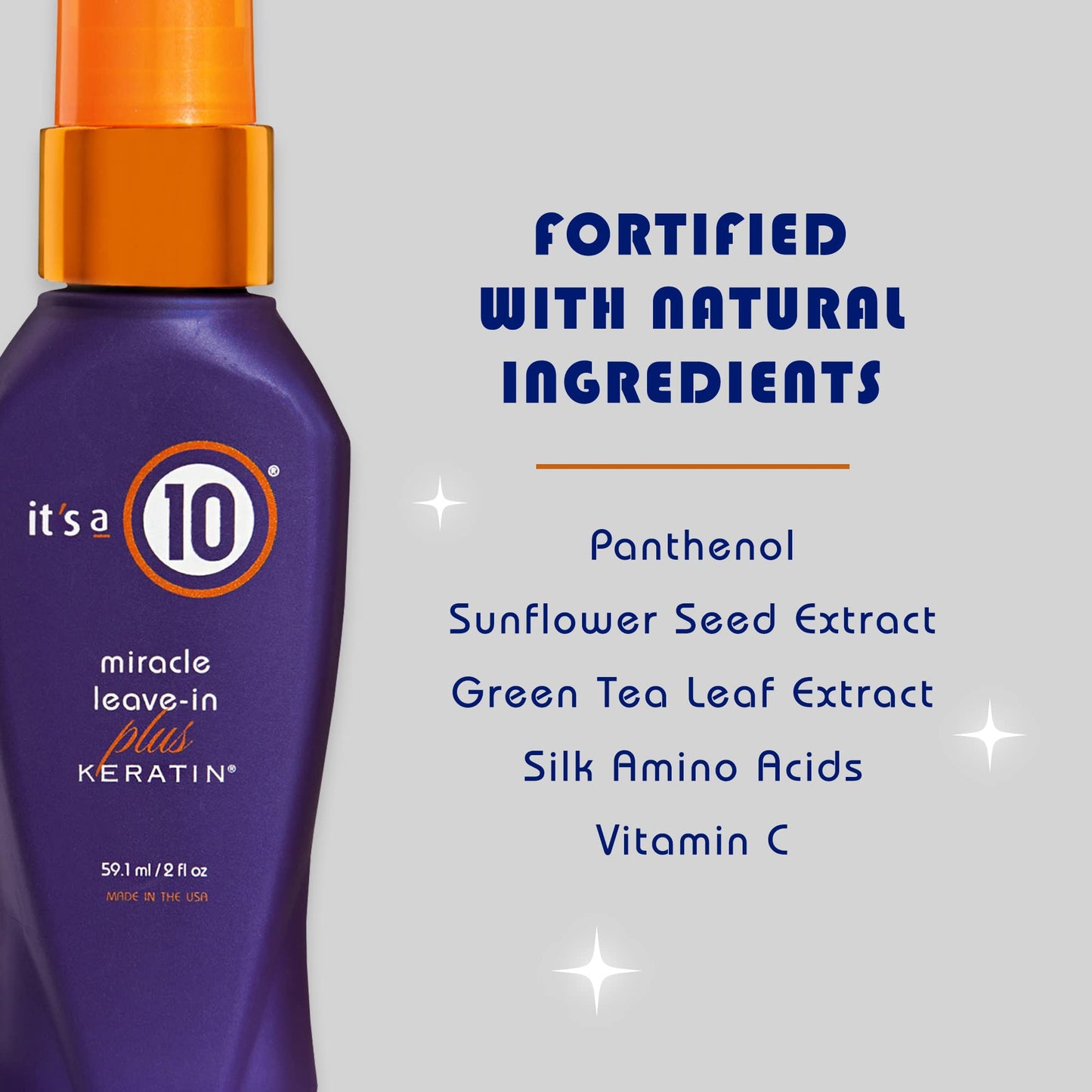 Its A 10 + Keratin Mir Le Size 2z Its A 10 + Miracle Leave-In Plus Keratin, 2 Fl. Oz (Pack of 3) Beauty & Personal Care It's a 10 Haircare