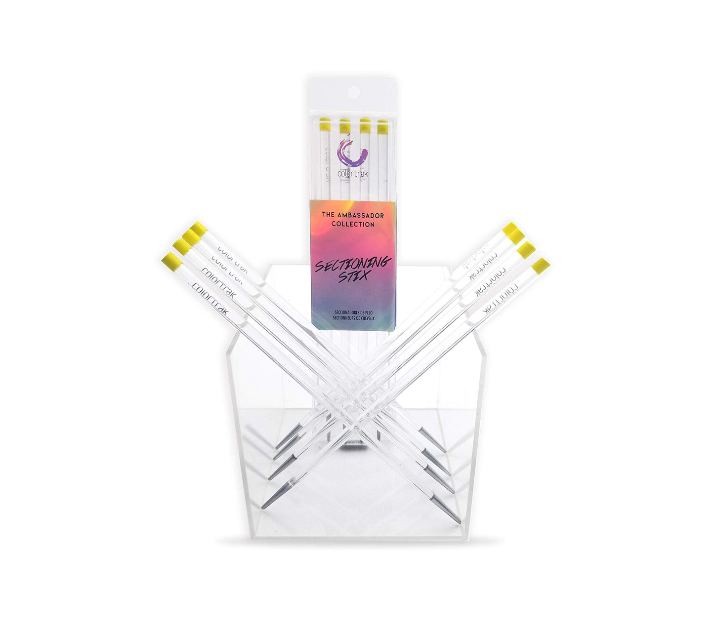 Colortrak Hair Sectioning Stix, 4 Sticks, White, Creates Even and Symmetrical Hair Lines During Coloring Process, Stick Form, Ambassador Collection Beauty & Personal Care Colortrak