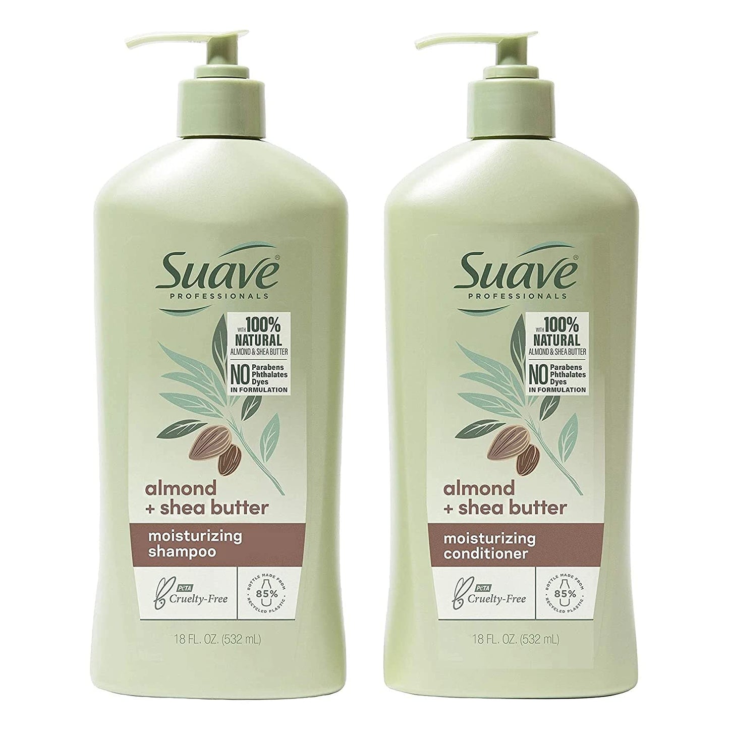 Suave Professionals Moisturizing Shampoo and Conditioner Almond + Shea Butter 18 oz, 2 count Beauty & Personal Care Suave