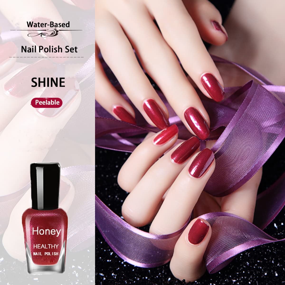 Tophany Non Toxic Nail Polish Set, Easy Peel Off and Fast Dry Nail Polish Set for Pack, Eco Friendly and Organic Water Based Nail Polish Beauty & Personal Care Tophany