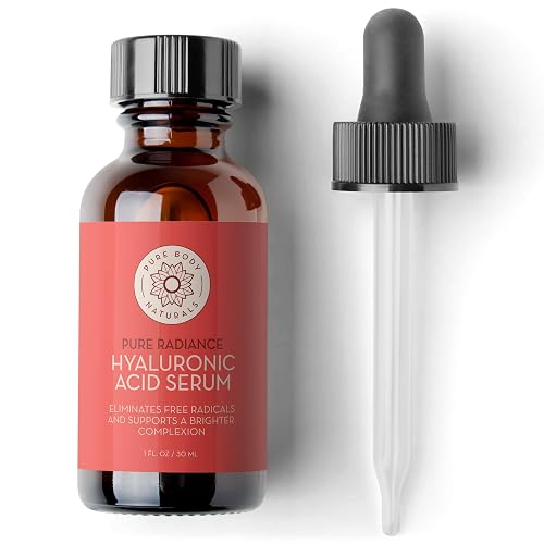Pure Body Naturals Hyaluronic Acid Serum for Face - Pure Hyaluronic Acid with Vitamins C & E - Non-Greasy + Non-Comedogenic Formula, Age Defying Beauty & Personal Care Pure Body Naturals