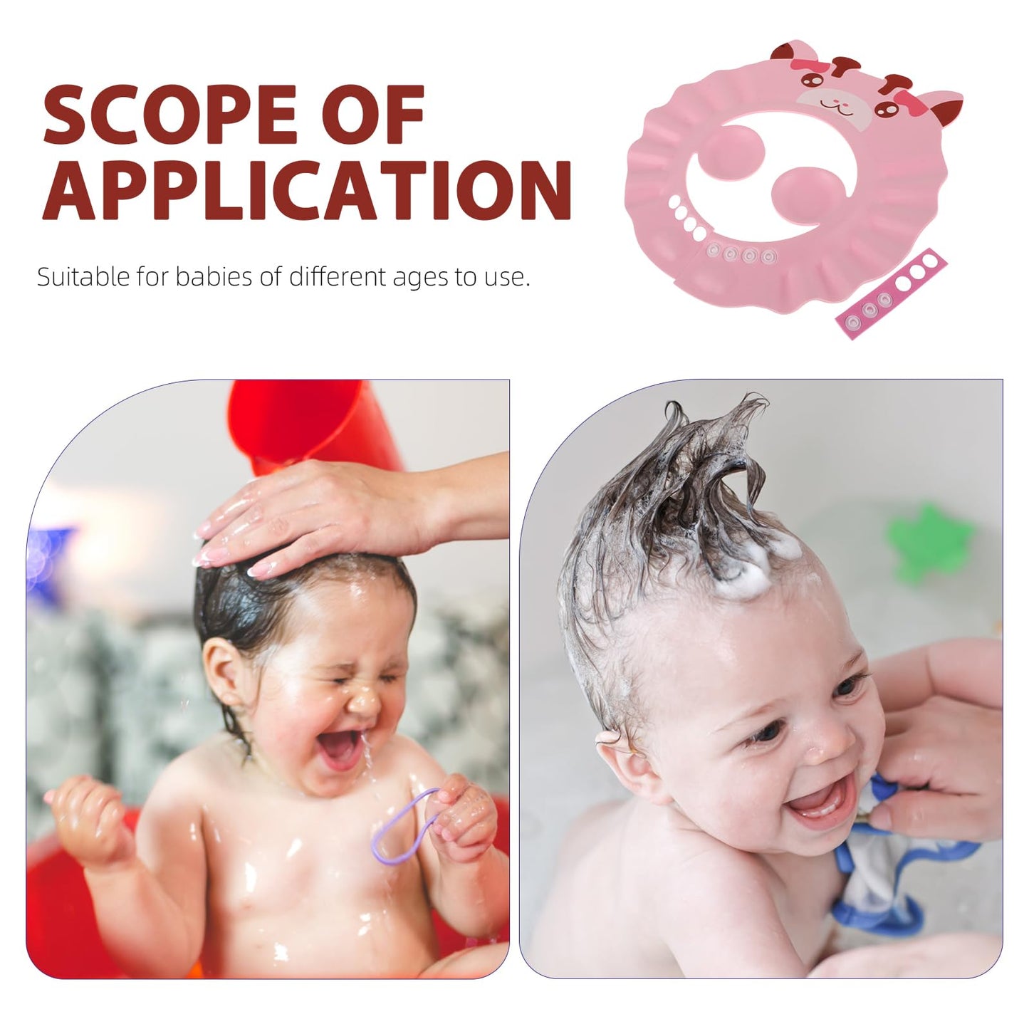Baby Shower Cap for Washing Hair - Adjustable Hippo Toddler Shampoo Hat with Ear Flaps, Waterproof Kids Bath Visor Shield to Keep Water Out of Eyes Beauty and Personal Care Healifty