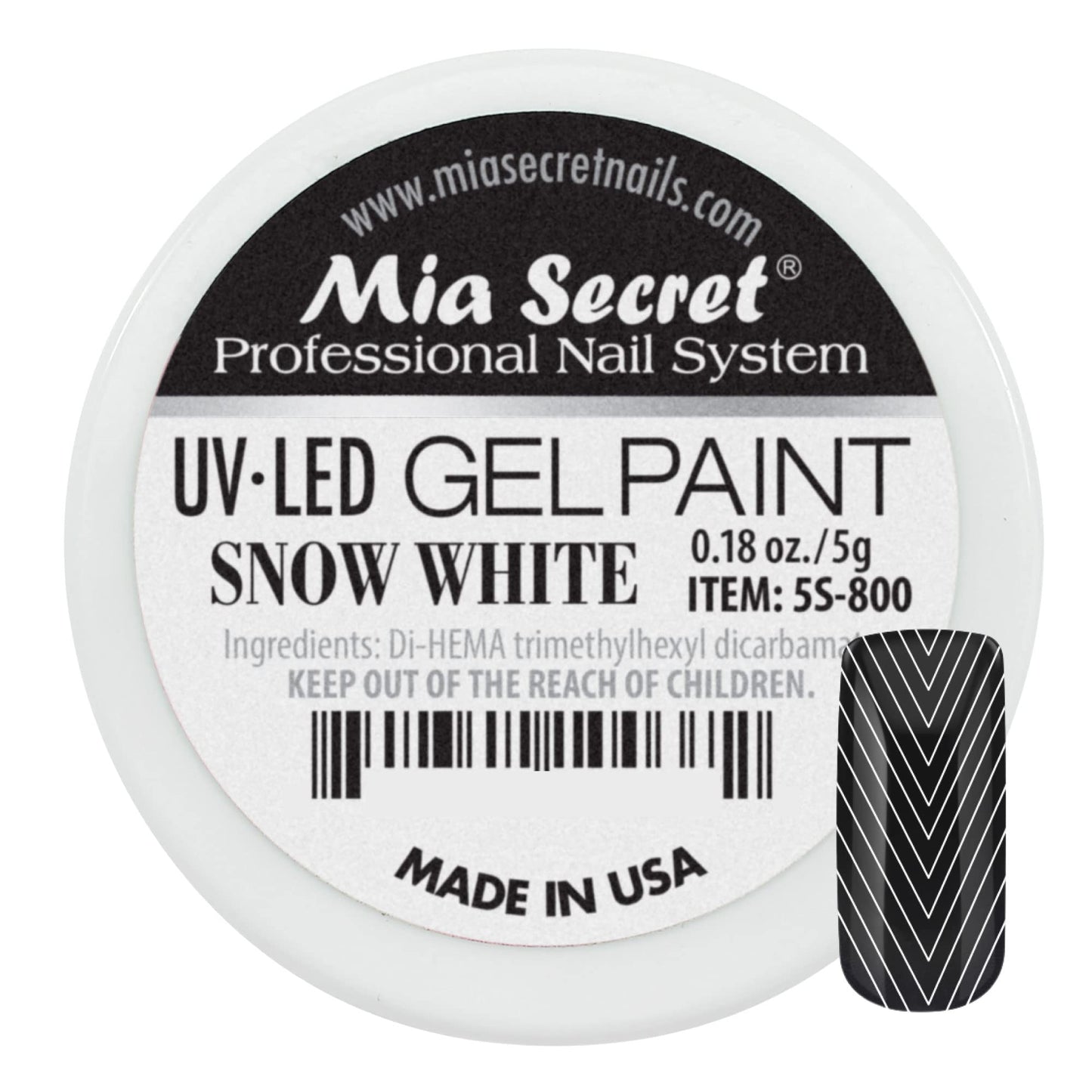 Mia Secret Professional Nail System UV/LED Gel Paint - 5 grams (Snow White) Beauty & Personal Care Mia Secret
