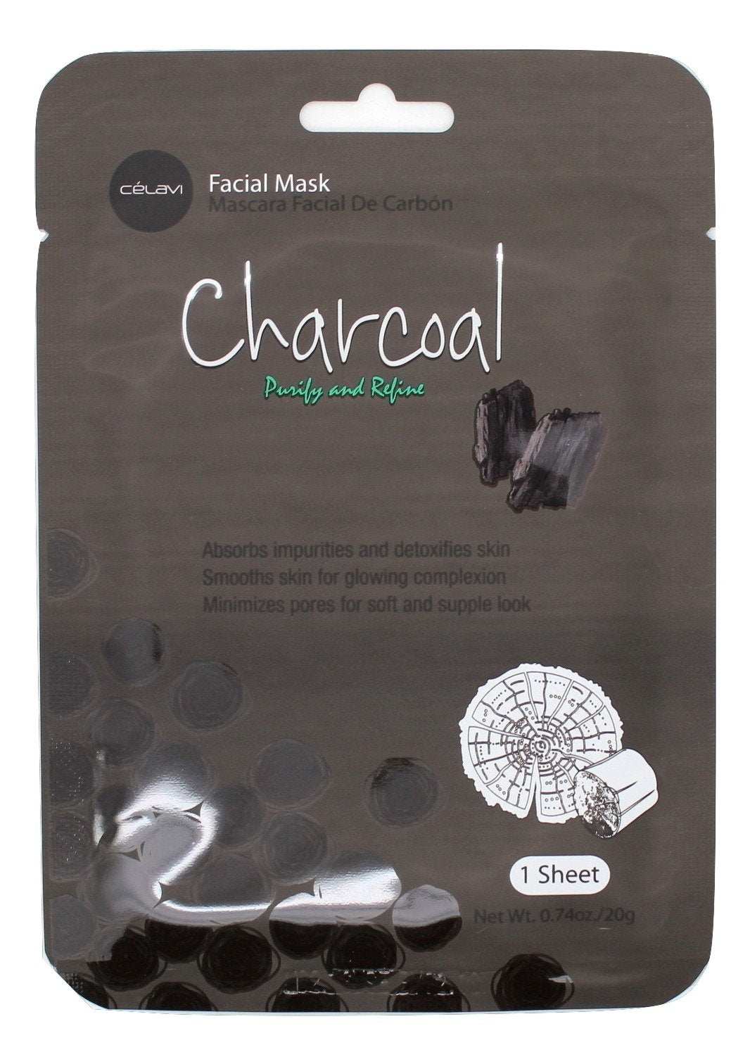 Celavi Essence Facial Mask Paper Sheet Korea Skin Care Moisturizing 12 Pack (Charcoal) Beauty & Personal Care Celavi Cosmetics