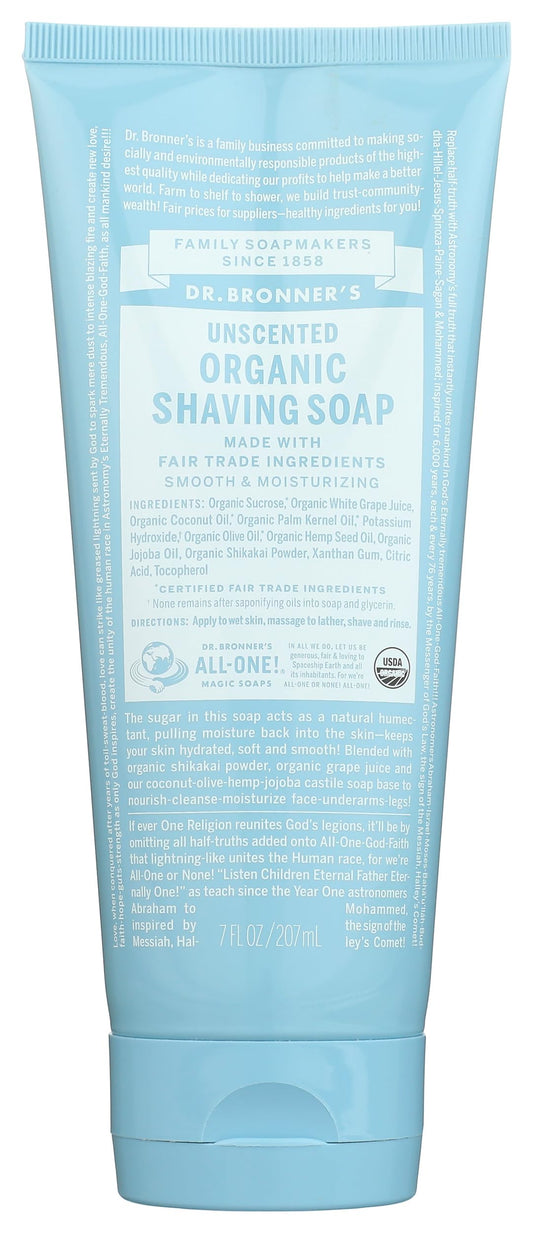 Dr. Bronner's Magic Organic Shaving Soap Gel Unscented 7 fl oz Beauty & Personal Care Dr. Bronner's