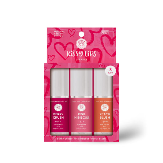 Woolzies All-Natural Lip Oils - Flavored Assortments - Moisturizing with Beautiful Tints Set of 3 (3 Pack, Kissy Lips) Beauty and Personal Care Woolzies
