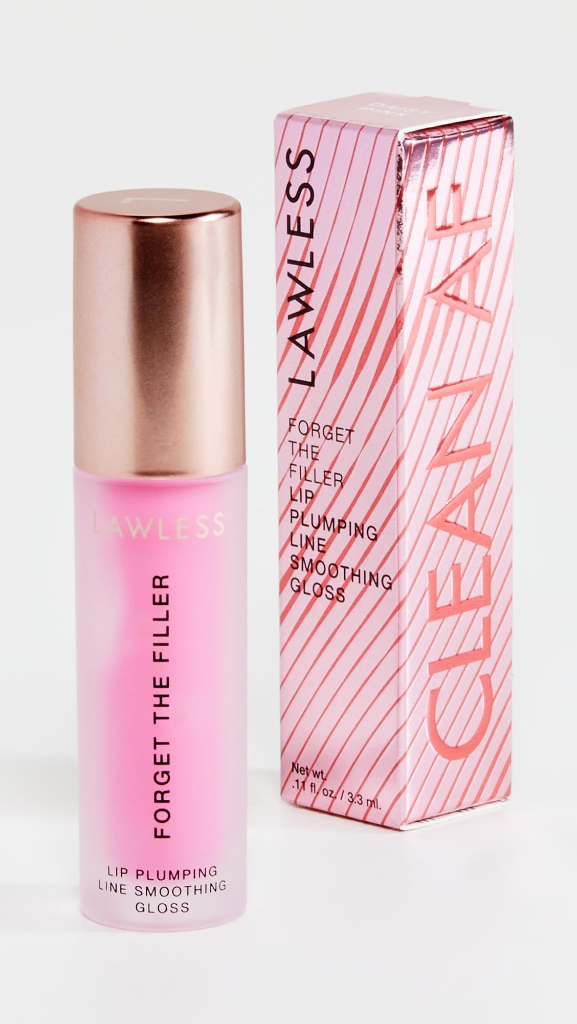 Lawless Forget the Filler Lip Plumping Line Smoothing Gloss - Daisy Pink - Premium Volumizing Lip Gloss with Natural Ingredients Designed to Plump, Beauty & Personal Care Lawless