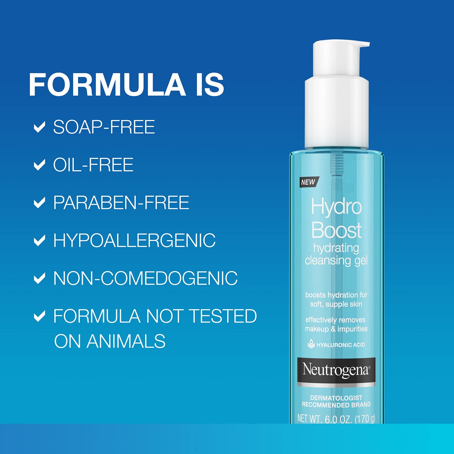 Neutrogena Hydro Boost Lightweight Hydrating Facial Cleansing Gel, Gentle Face Wash & Makeup Remover with Hyaluronic Acid, Hypoallergenic & Non Beauty & Personal Care Neutrogena