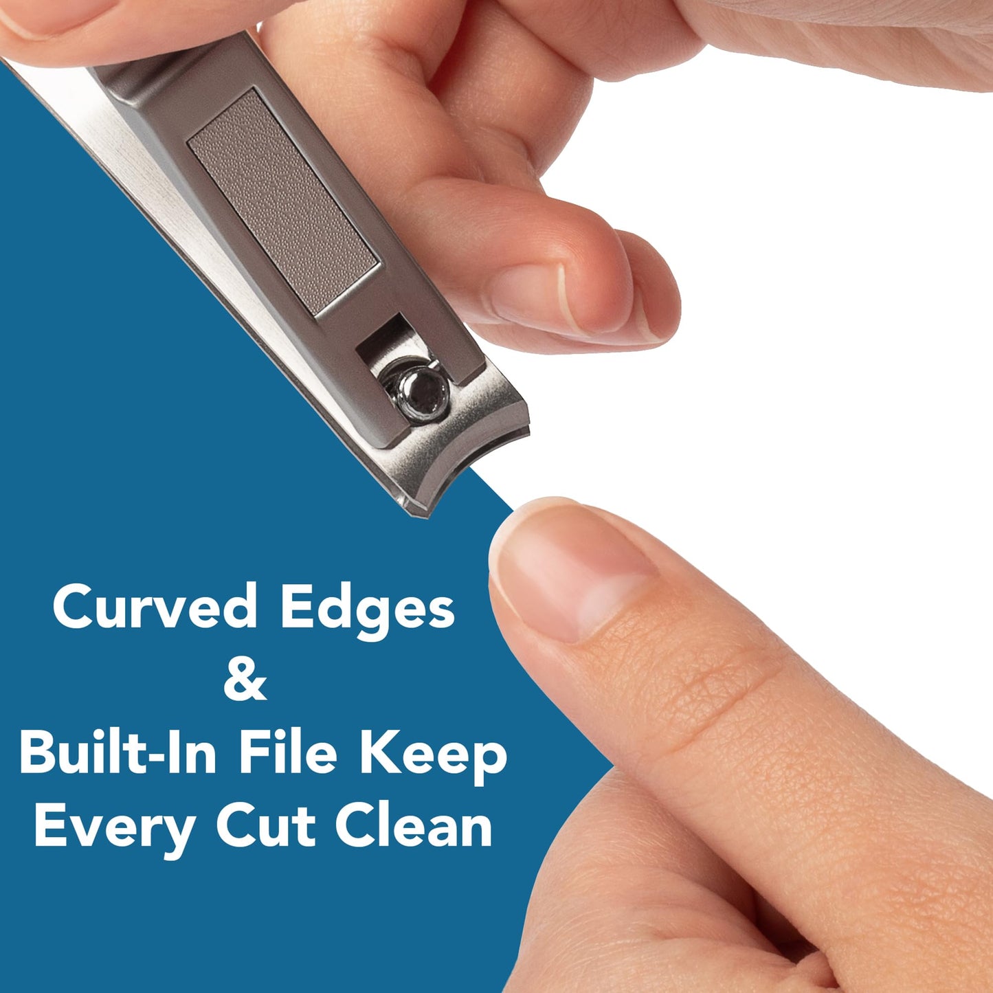 Ultra Sharp Nail Clippers Set - 2 Pack Stainless Steel Fingernail & Toenail Trimmers with Built-in Nail File for Women & Seniors (Silver) Beauty & Personal Care Harperton