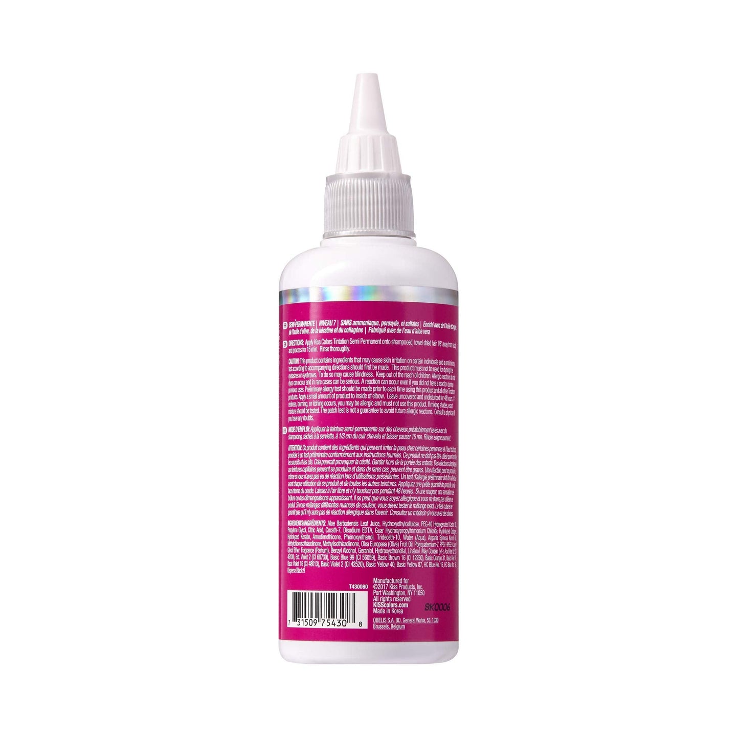 Red by Kiss Tintation Semi Permanent Hair Color, Aloe Vera Water Based, Argan Oil, Olive Oil, Collagen & Keratin, Long-Lasting Color Dye (Pink Beauty & Personal Care Red By Kiss