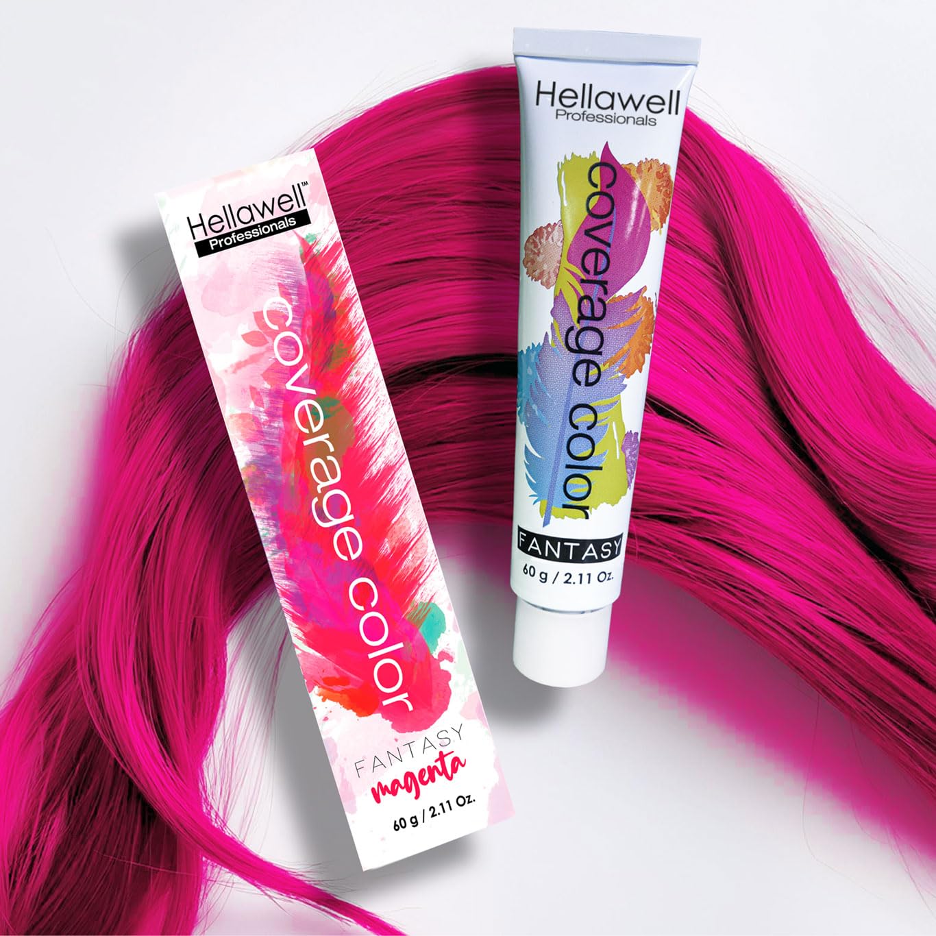 Hellawell Professional Hair Dye. Coverage Color Fantasy - Semi-permanent oxidation coloring cream. Magenta 2.11oz Beauty & Personal Care HELLAWELL PROFESSIONALS