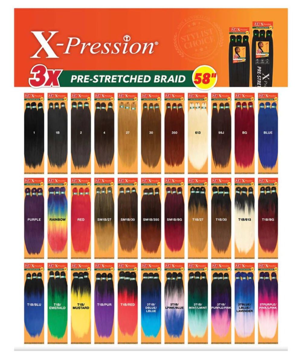 Sensationnel X-Pression Prestretched Braids-2X 48in,1pk 350 COPPERRED