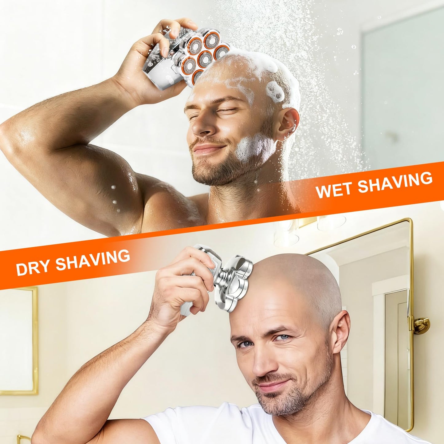 Head Shavers for Bald Men: 120min Long Time Use Rechargeable Electric Razor - Waterproof Wet Dry Shaving - Professional Grooming Kit for Balder Beauty and Personal Care YVTUTW