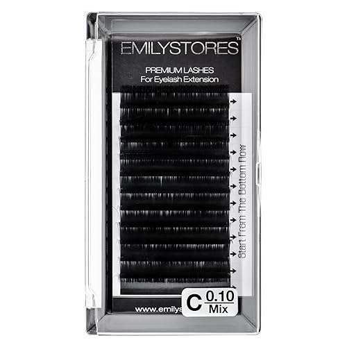 EMILYSTORES Eyelash Extensions 0.10mm Thickness C Curl Length 8-14mm Mixed Sizes Individual Volume Natural-Looking eyelashes Single Size For Lash Beauty & Personal Care EMILYSTORES