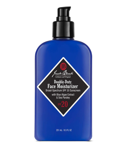 Jack Black Double-Duty Face Moisturizer, 8.5 Fl. Oz - SPF 20 Sun Protection, Long Lasting Hydrating Skincare, Lightweight Moisturizer, Men’s Facial Beauty and Personal Care Jack Black Default Title