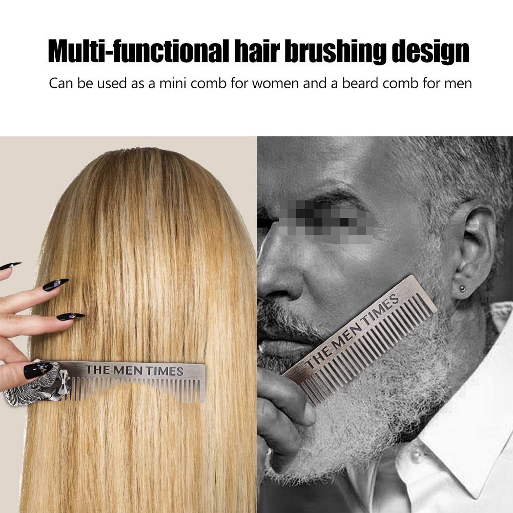 Mini Beard Comb Stainless Steel Beard Comb Portable Beard Comb Mustache Comb Steel Beard Combs For Hair Salon And Household Beauty and Personal Care YUYTE