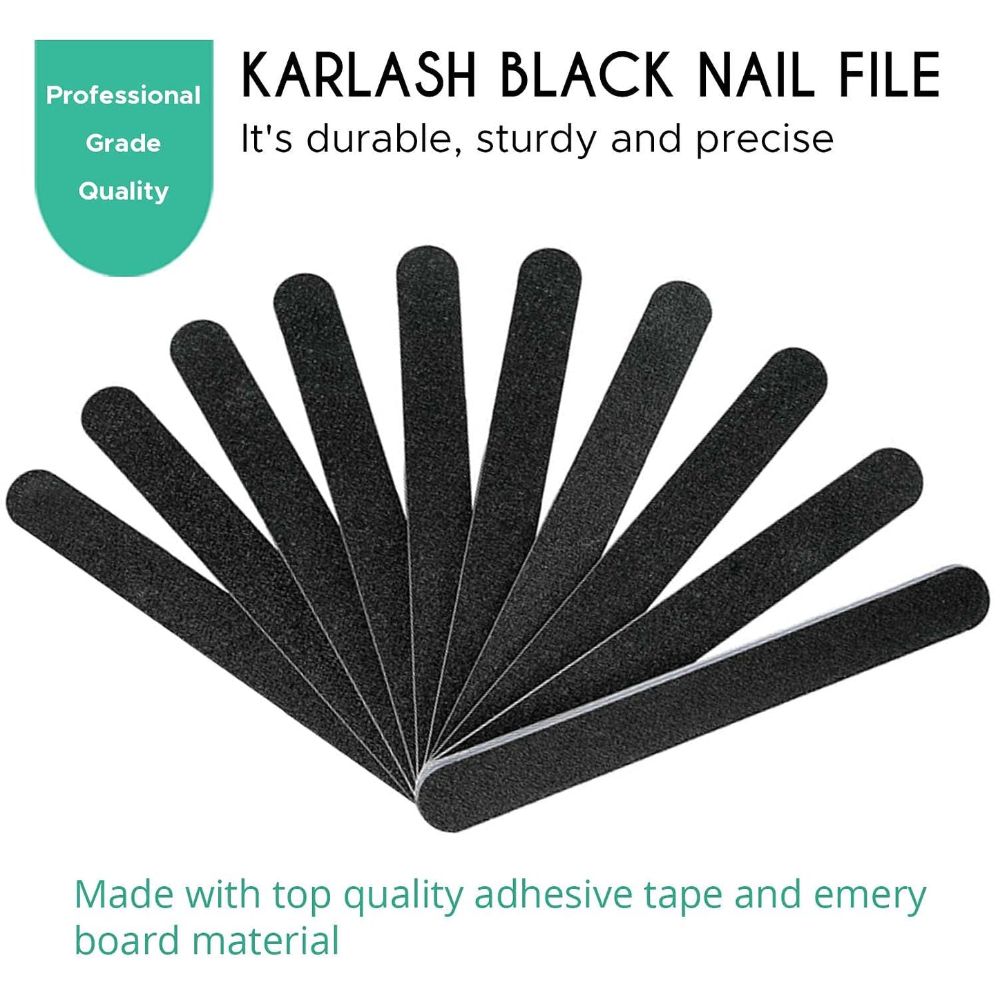 Karlash 10 PCS Professional Double Sided Nail Files Emery Board Grit Black Gel Cosmetic Manicure Pedicure Beauty & Personal Care Karlash