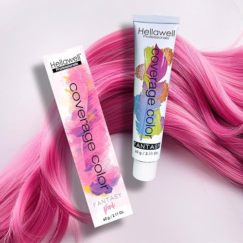 Hellawell Professional Hair Dye. Coverage Color Fantasy - Semi-permanent oxidation coloring cream. Pink 2.11oz Beauty & Personal Care HELLAWELL PROFESSIONALS
