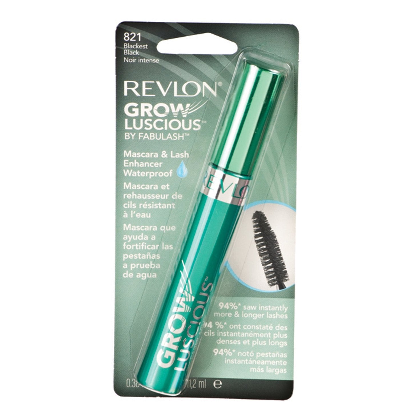 Revlon Grow Luscious by Fabulash, Waterproof, 821 Blackest Black, 0.38-Ounce Beauty & Personal Care REVLON