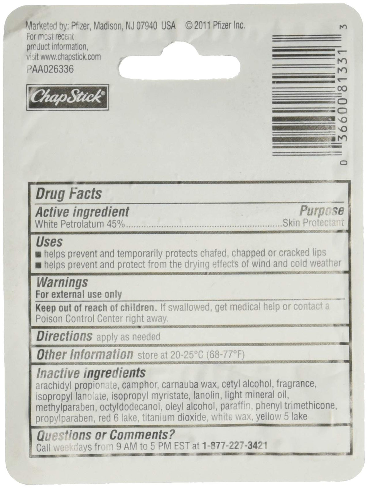 ChapStick Classic (1 Box of 12 Sticks, 12 Total Sticks, Original Flavor) Skin Protectant Flavored Lip Balm Tube, 0.15 Ounce Each, 12 Count (Pack of 1) Beauty & Personal Care ChapStick
