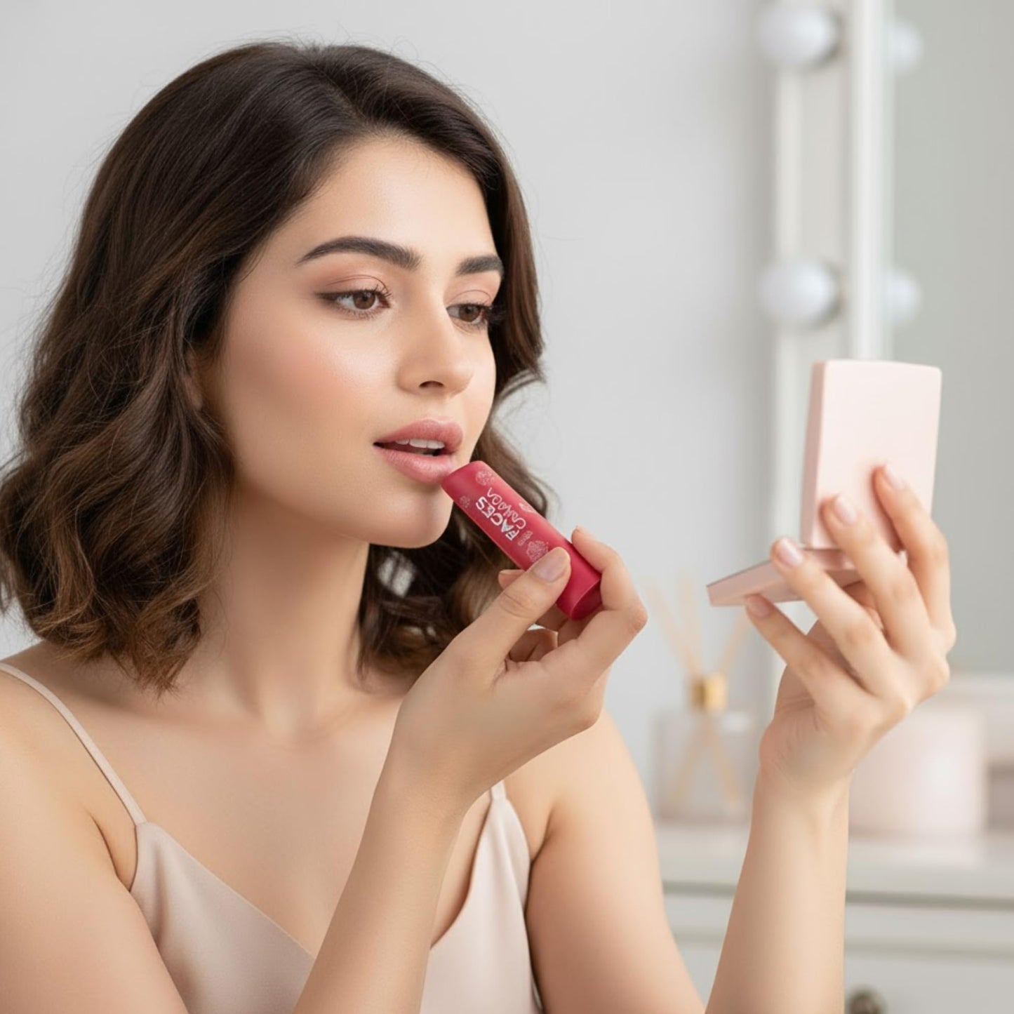 Facescanada Tinted Rose Lip Balm SPF 15 - Hydrating Lip Care with Vitamin E & Shea Butter - Soft Rose-Red Tint for Fresh, Healthy-Looking Lips Beauty and Personal Care FACESCANADA